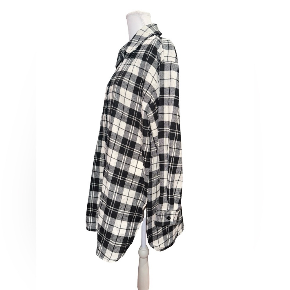 VICI black white plaid flannel button down shirt oversized small NWT - Picture 10 of 11